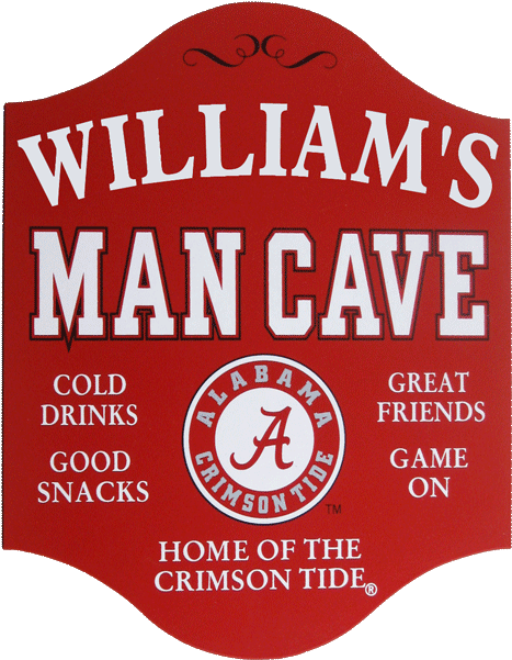 Alabama Crimson Tide Man Cave Sign PNG image