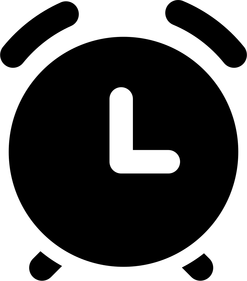 Alarm Clock Icon Blackand White PNG image