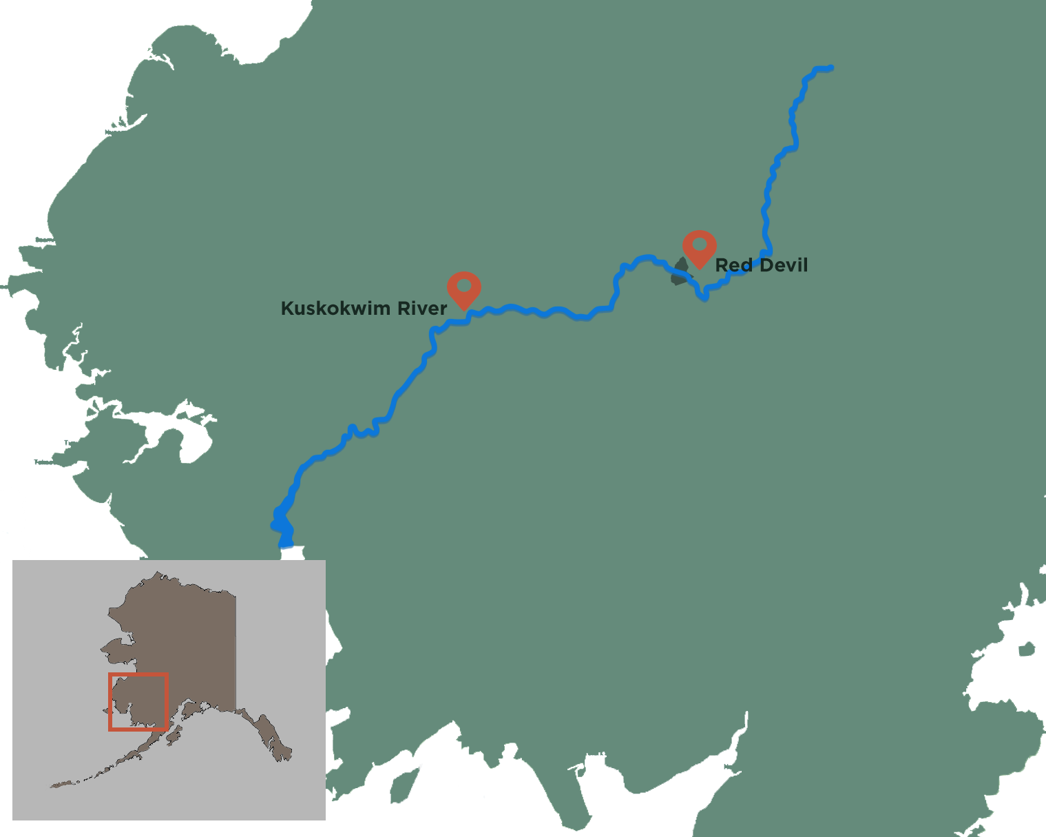 Alaska Kuskokwim River Map PNG image