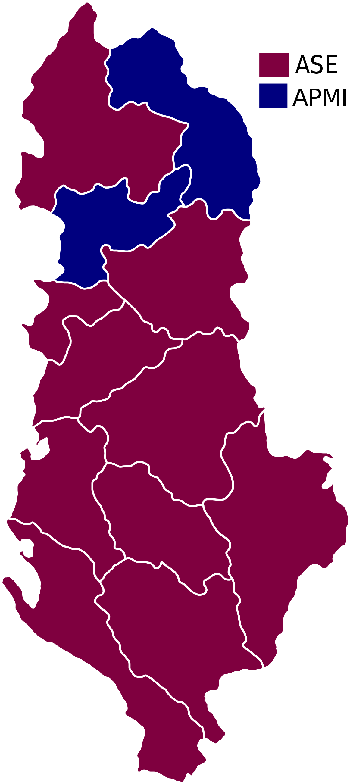 Albania Administrative Division Map PNG image
