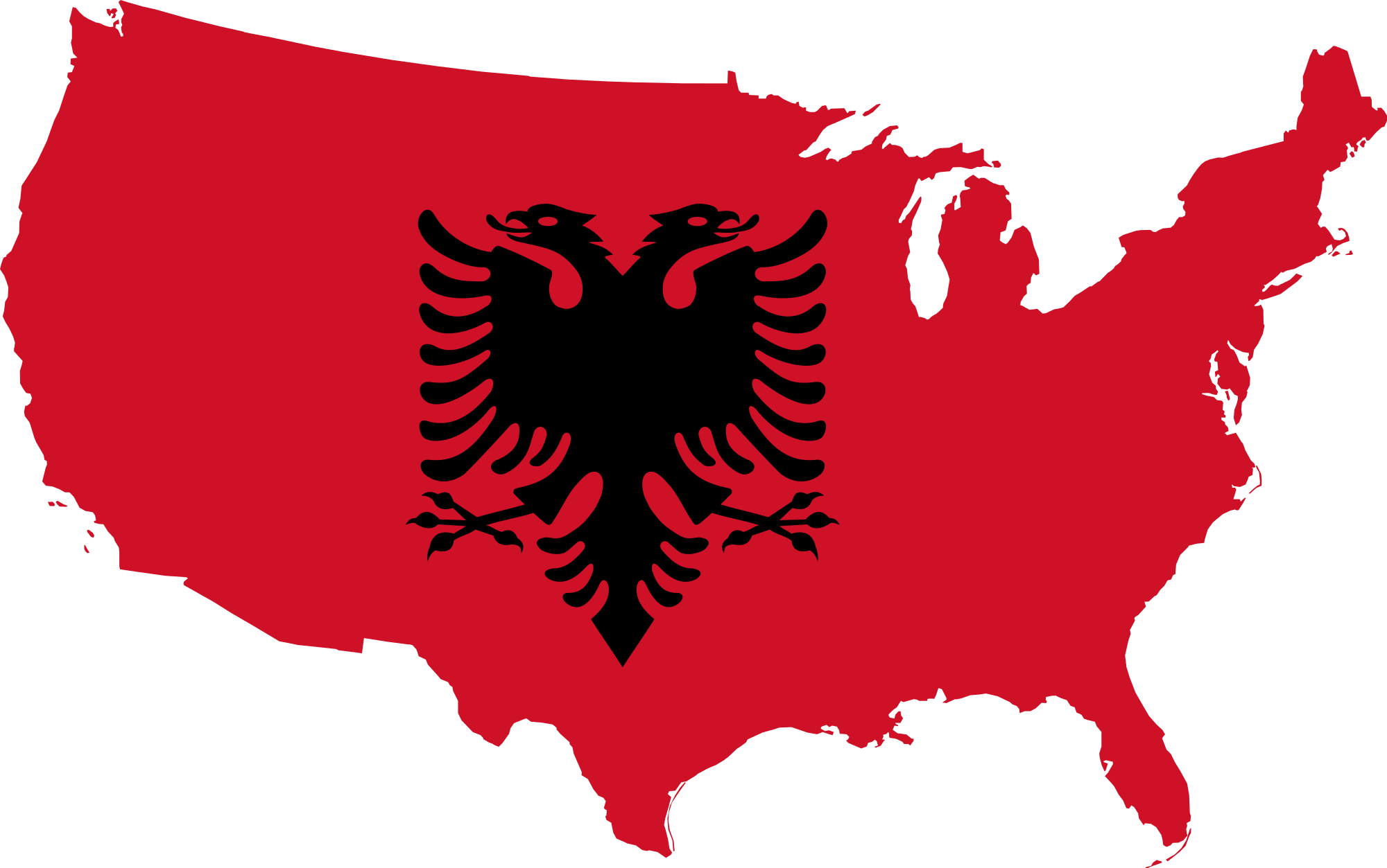Albanian Eagle Overlayon U S Map PNG image