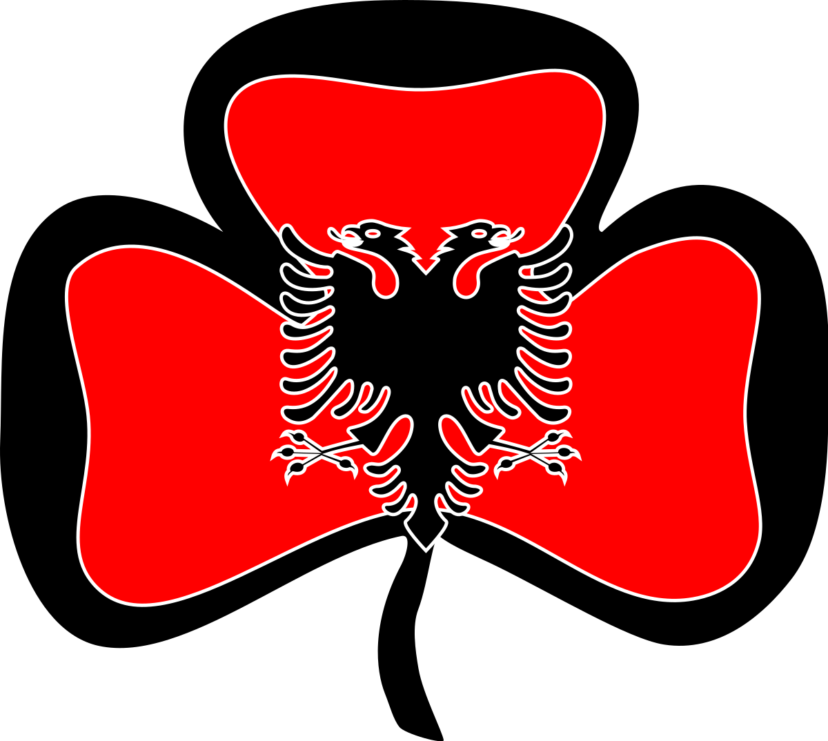 Albanian Flag Clovers Graphic PNG image