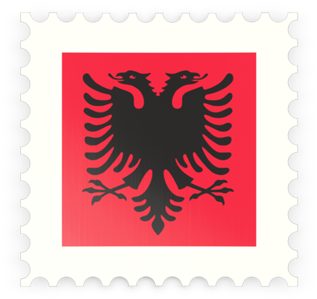 Albanian Flag Stamp PNG image