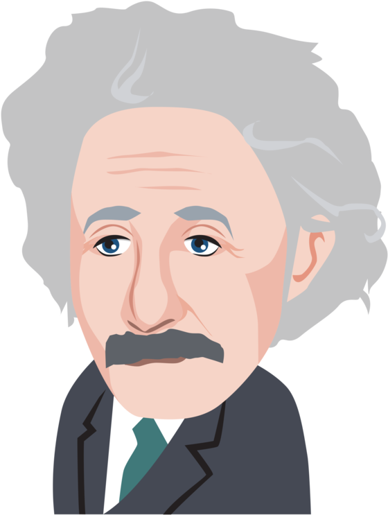 Albert Einstein Cartoon Portrait PNG image