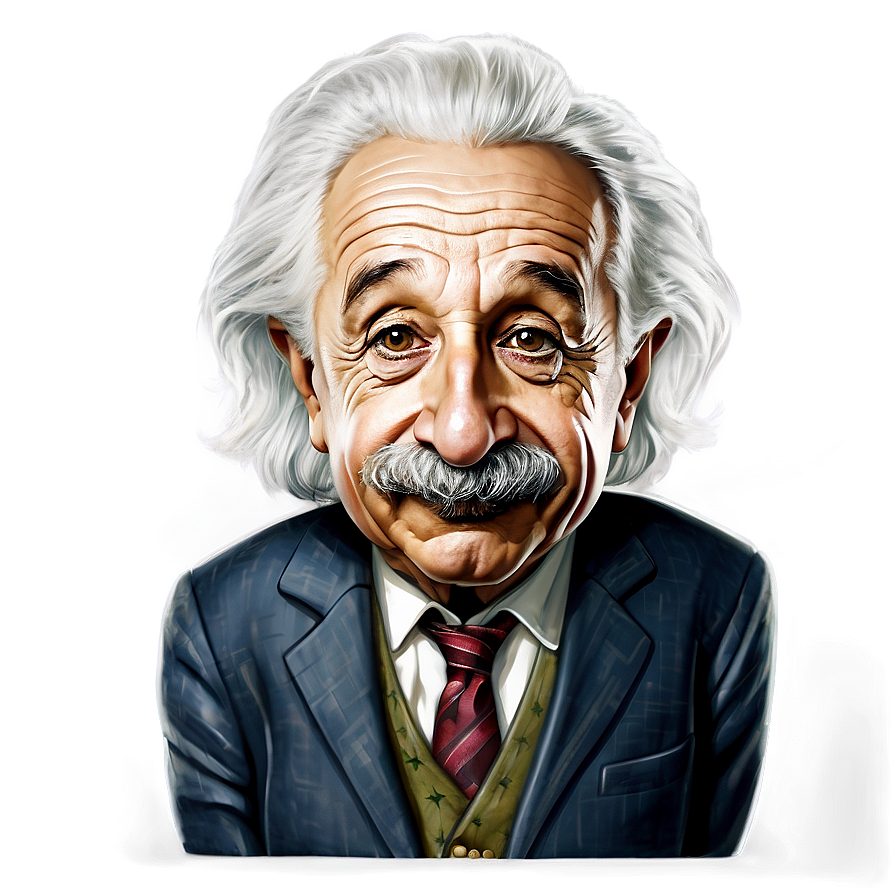 Albert Einstein Funny Caricature Png 06122024 PNG image