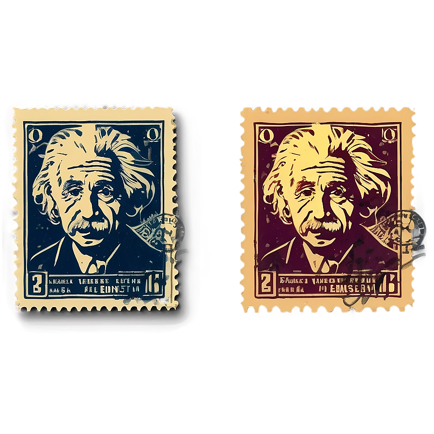 Albert Einstein Vintage Stamp Png 06122024 PNG image