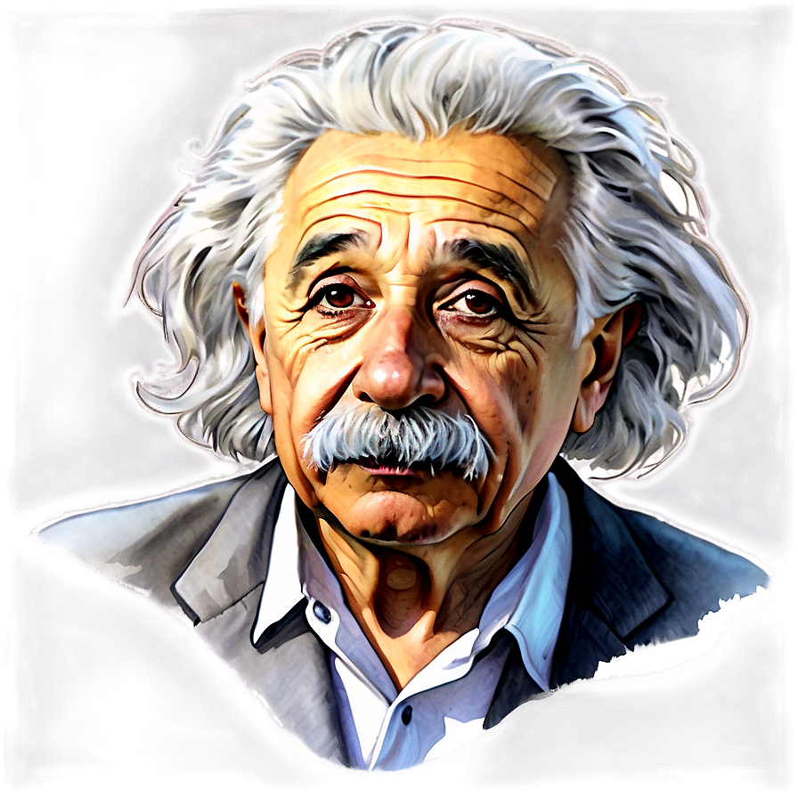 Albert Einstein Watercolor Art Png Sya5 PNG image