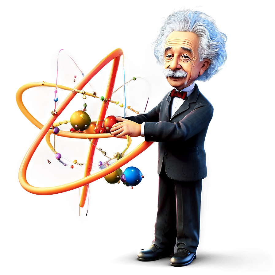 Albert Einstein With Atomic Model Png Agn31 PNG image