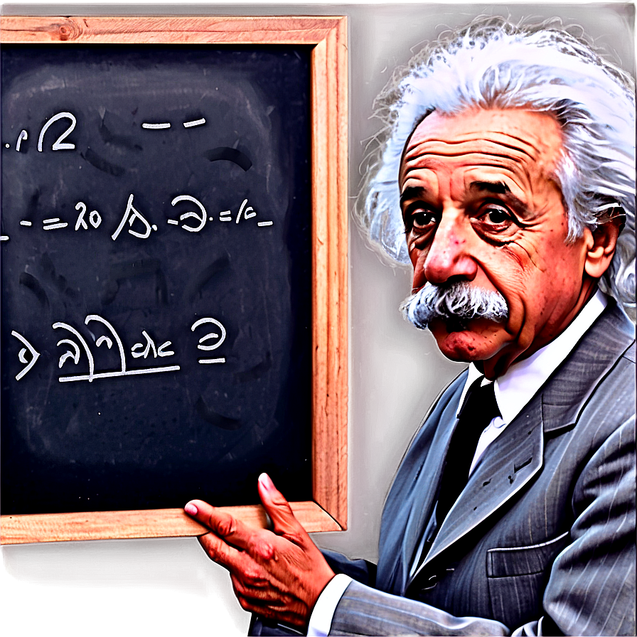 Albert Einstein With Chalkboard Png Fba50 PNG image