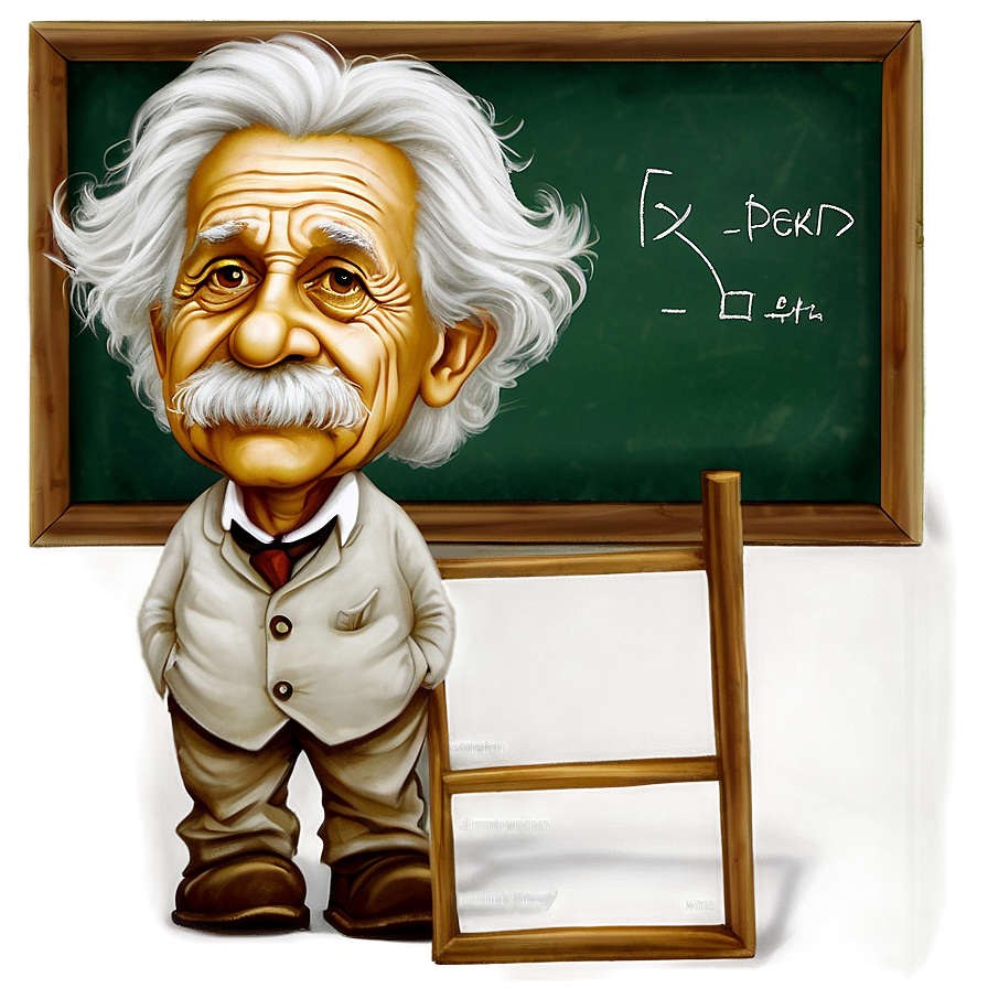 Albert Einstein With Chalkboard Png Qqv PNG image