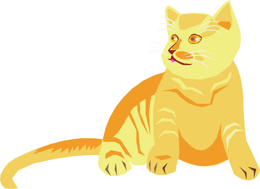 Alert Orange Cat Illustration PNG image