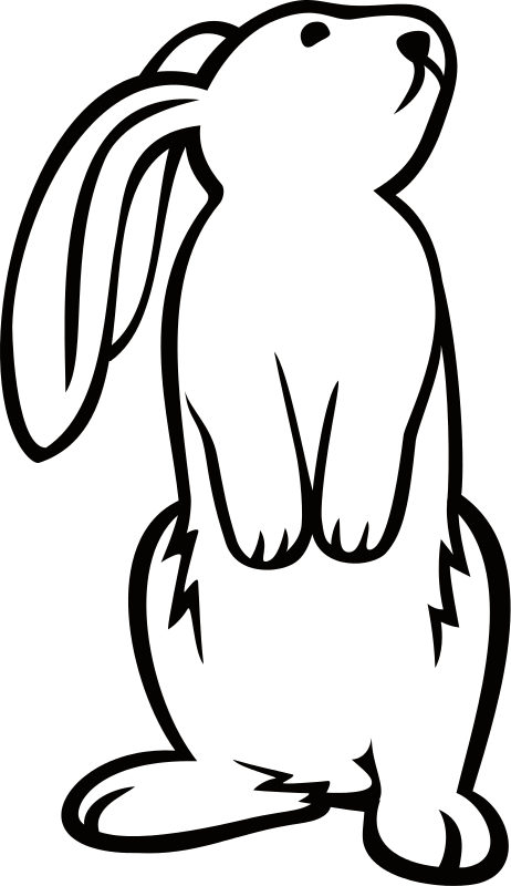 Alert Rabbit Silhouette Graphic PNG image