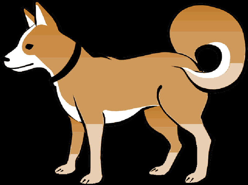 Alert Shiba Inu Illustration PNG image