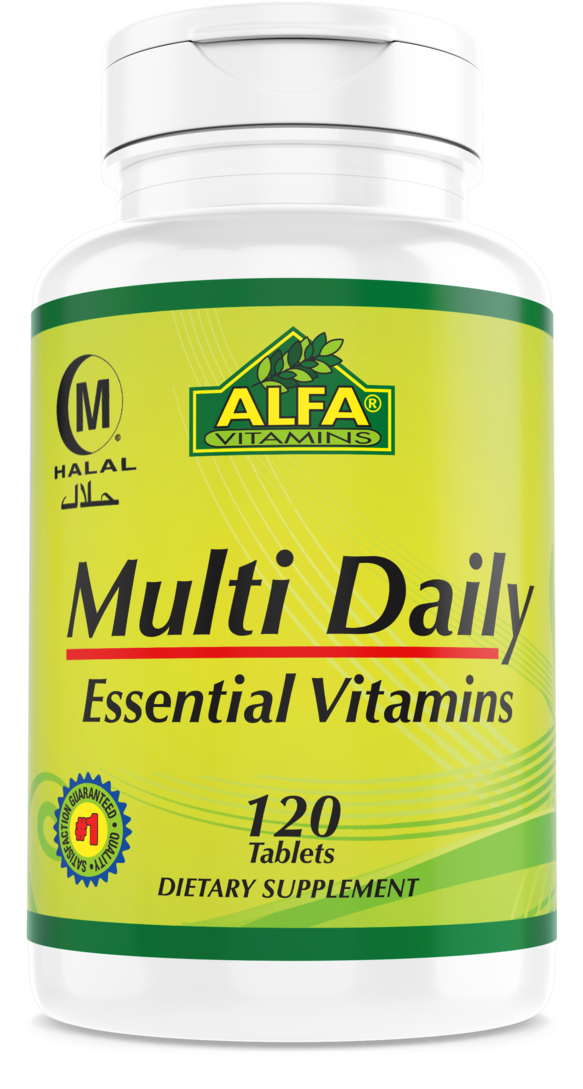 Alfa Multi Daily Essential Vitamins Bottle PNG image