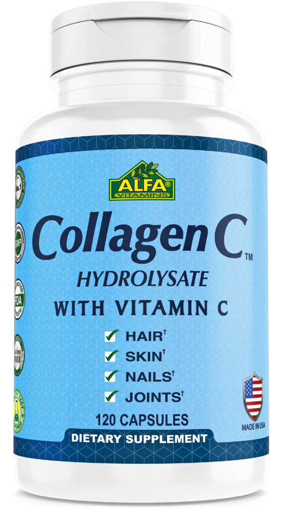 Alfa Vitamins Collagen C Supplement Bottle PNG image