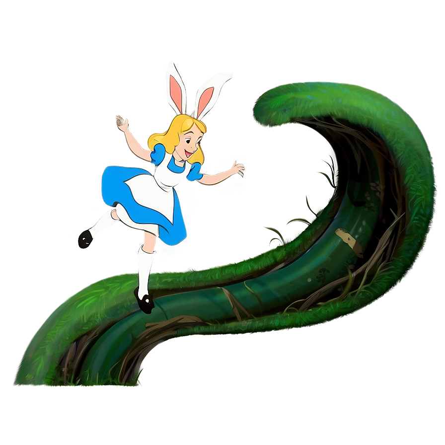 Alice Falling Down The Rabbit Hole Png Icn45 PNG image