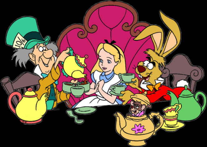 Alice Mad Hatter Tea Party PNG image