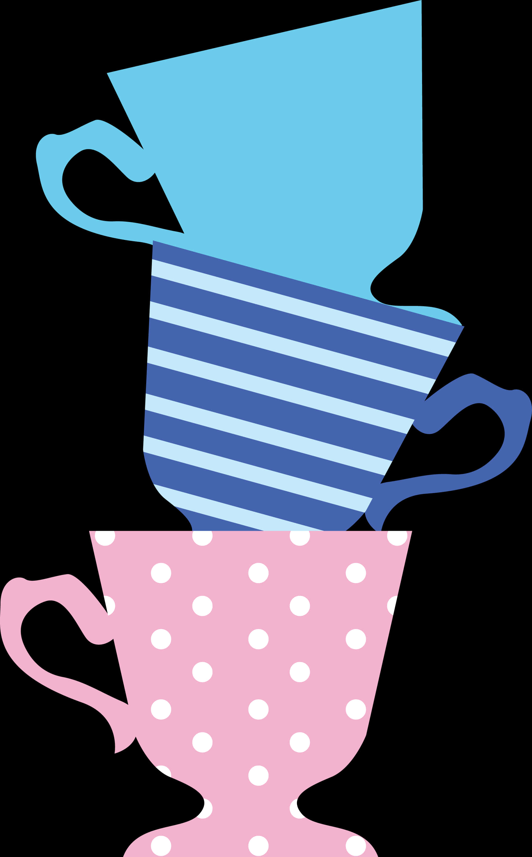 Alicein Wonderland Teacups Stacked PNG image