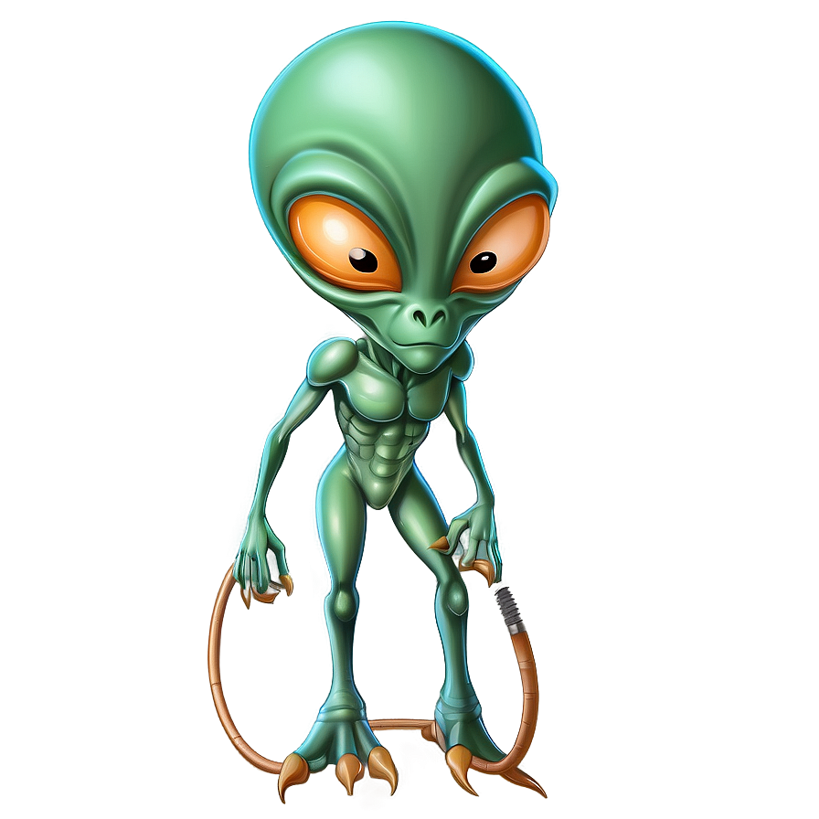 Alien Cartoon With Antenna Png Sre PNG image