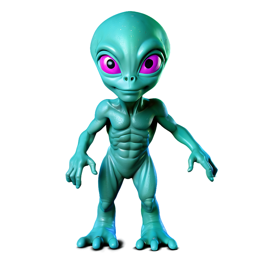 Alien Cartoon With Ufo Png 12 PNG image