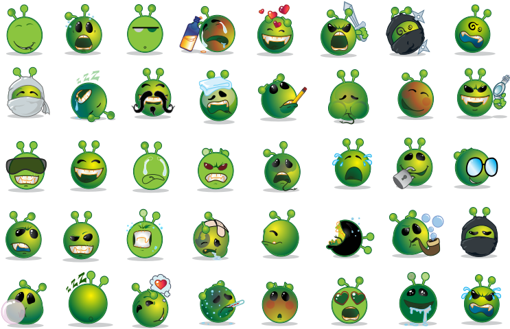 Alien_ Emoji_ Set PNG image
