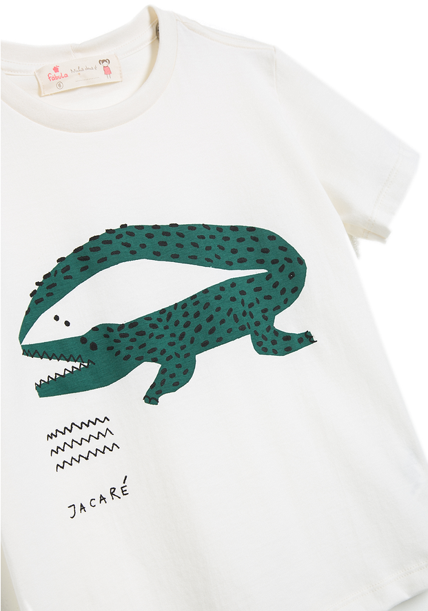 Alligator Print White T Shirt PNG image