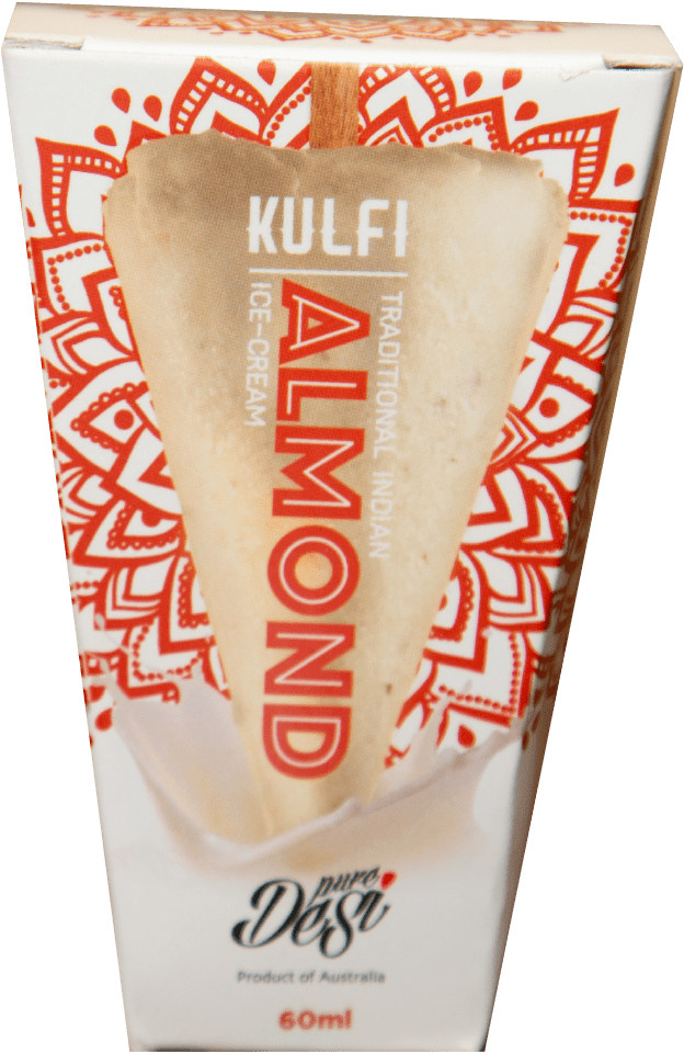 Almond Kulfi Ice Cream Packaging PNG image