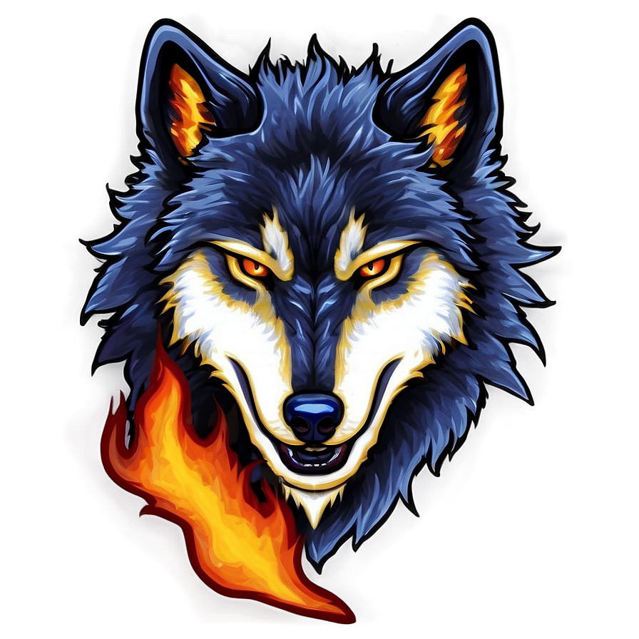 Alpha Wolf In Flames Png Ihe90 PNG image