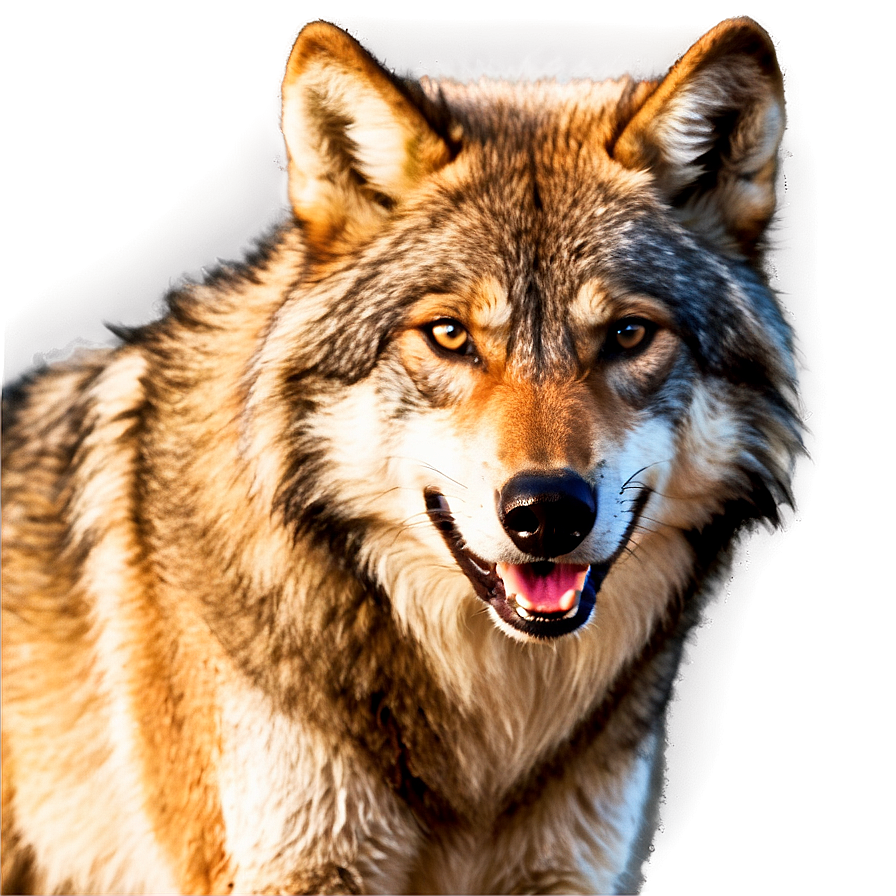 Alpha Wolf In Golden Light Png 06292024 PNG image