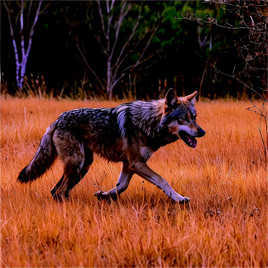 Alpha Wolf Leading The Hunt Png Whj9 PNG image