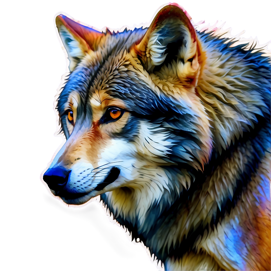 Alpha Wolf Watercolor Effect Png Qba PNG image