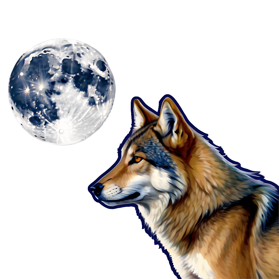 Alpha Wolf With Moon Background Png 06292024 PNG image