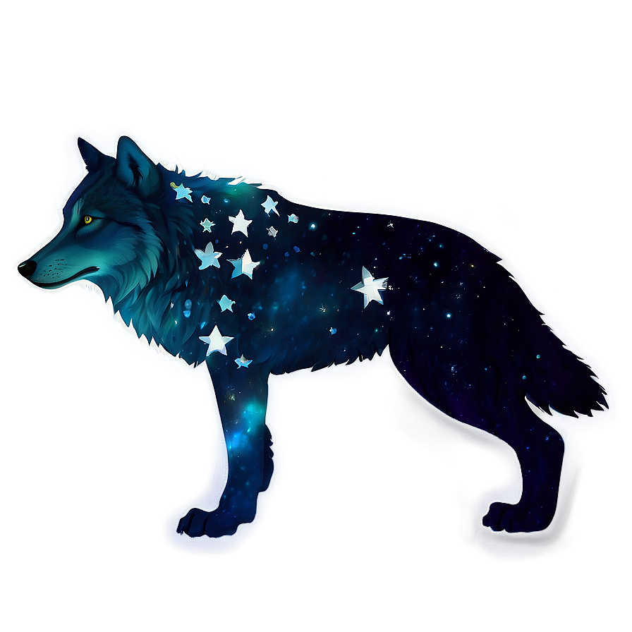 Alpha Wolf With Stars Png Ixs6 PNG image