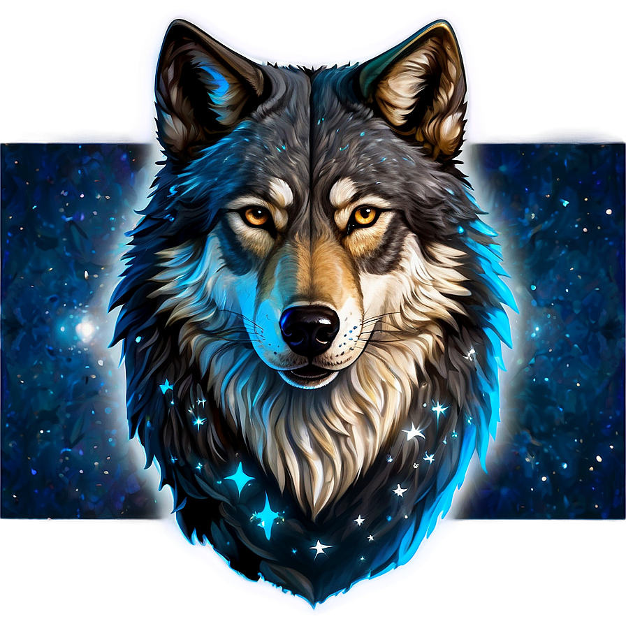 Alpha Wolf With Stars Png Uhx65 PNG image