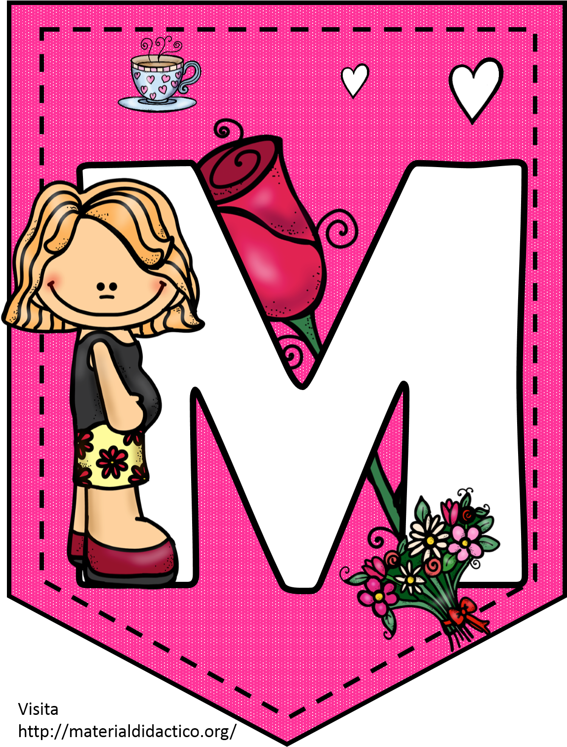 Alphabet Letter M Banner Design PNG image