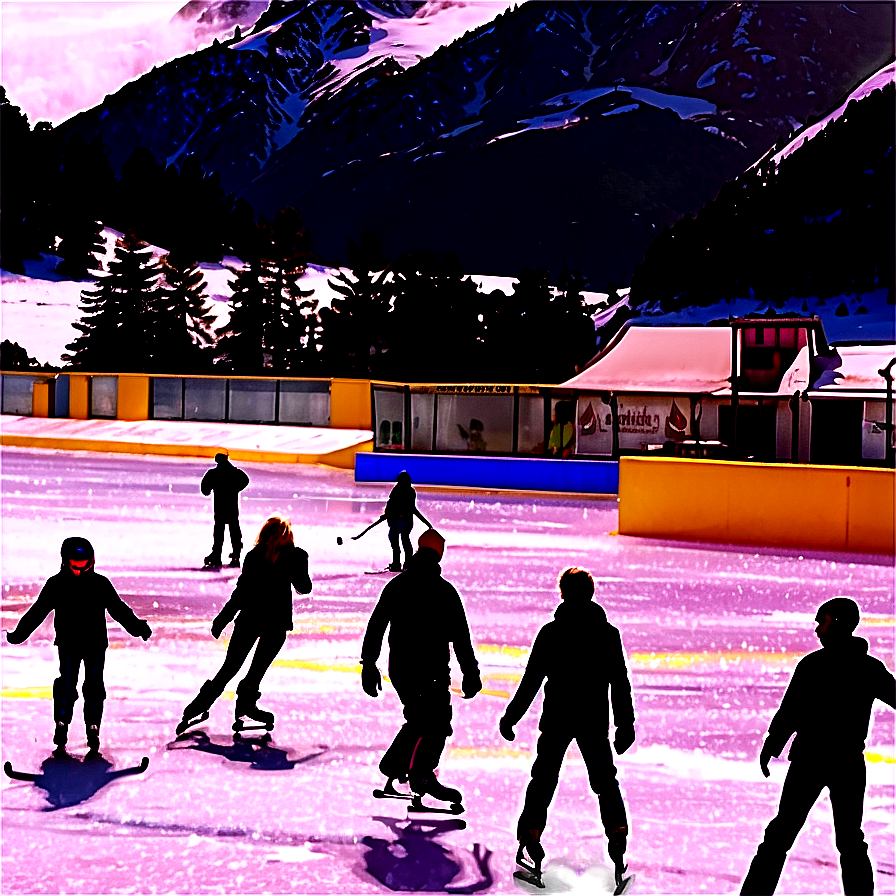 Alpine Ice Rink Mountain View Png Qsu98 PNG image