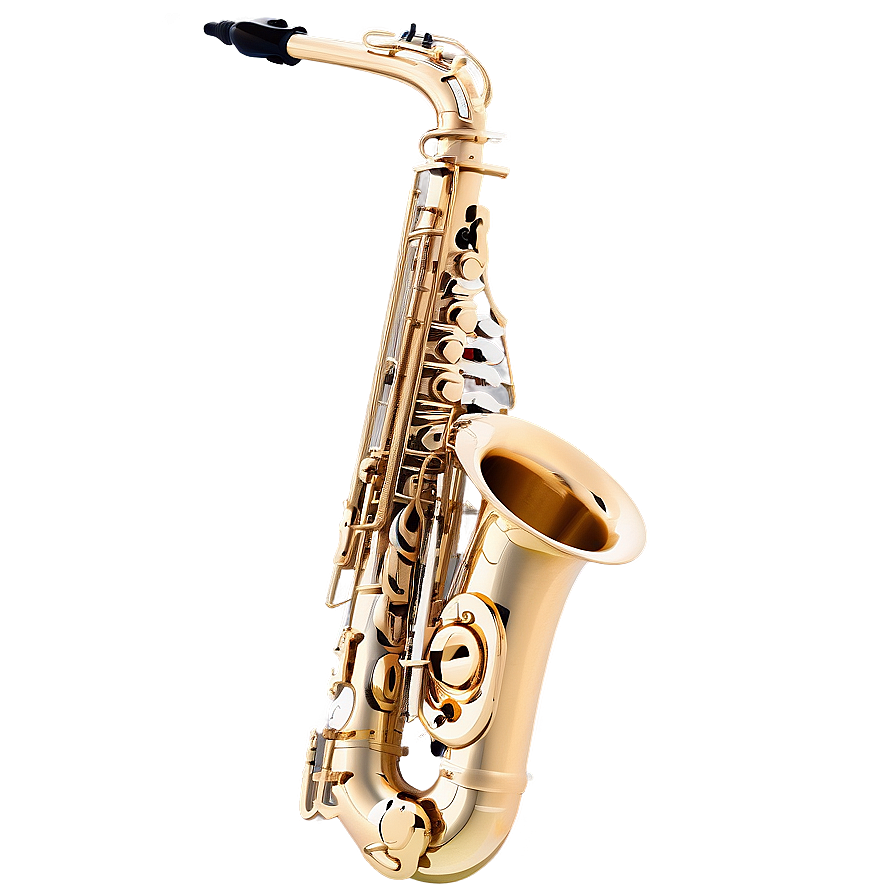 Alto Saxophone With Notes Png 06282024 PNG image