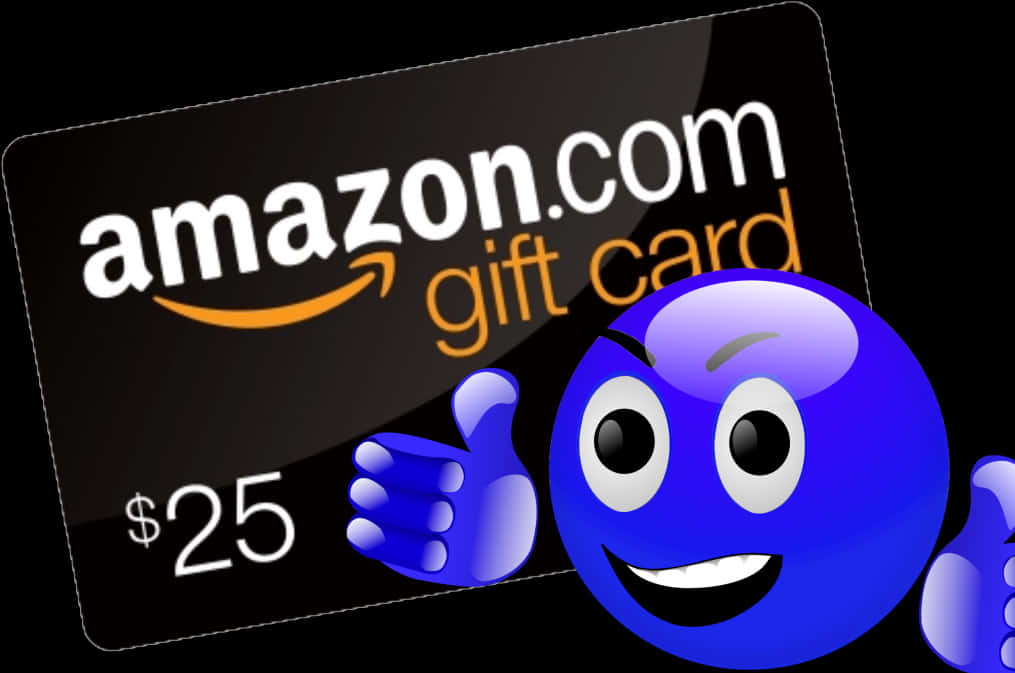 Amazon Gift Cardand Blue Character PNG image