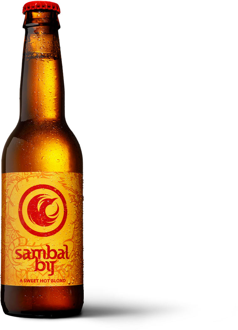 Amber Beer Bottle Sambal B J Blond Ale PNG image