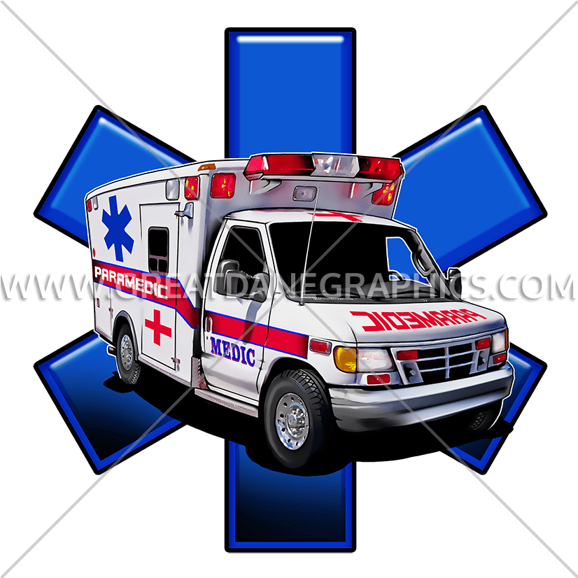 Ambulanceand Starof Life Graphic PNG image