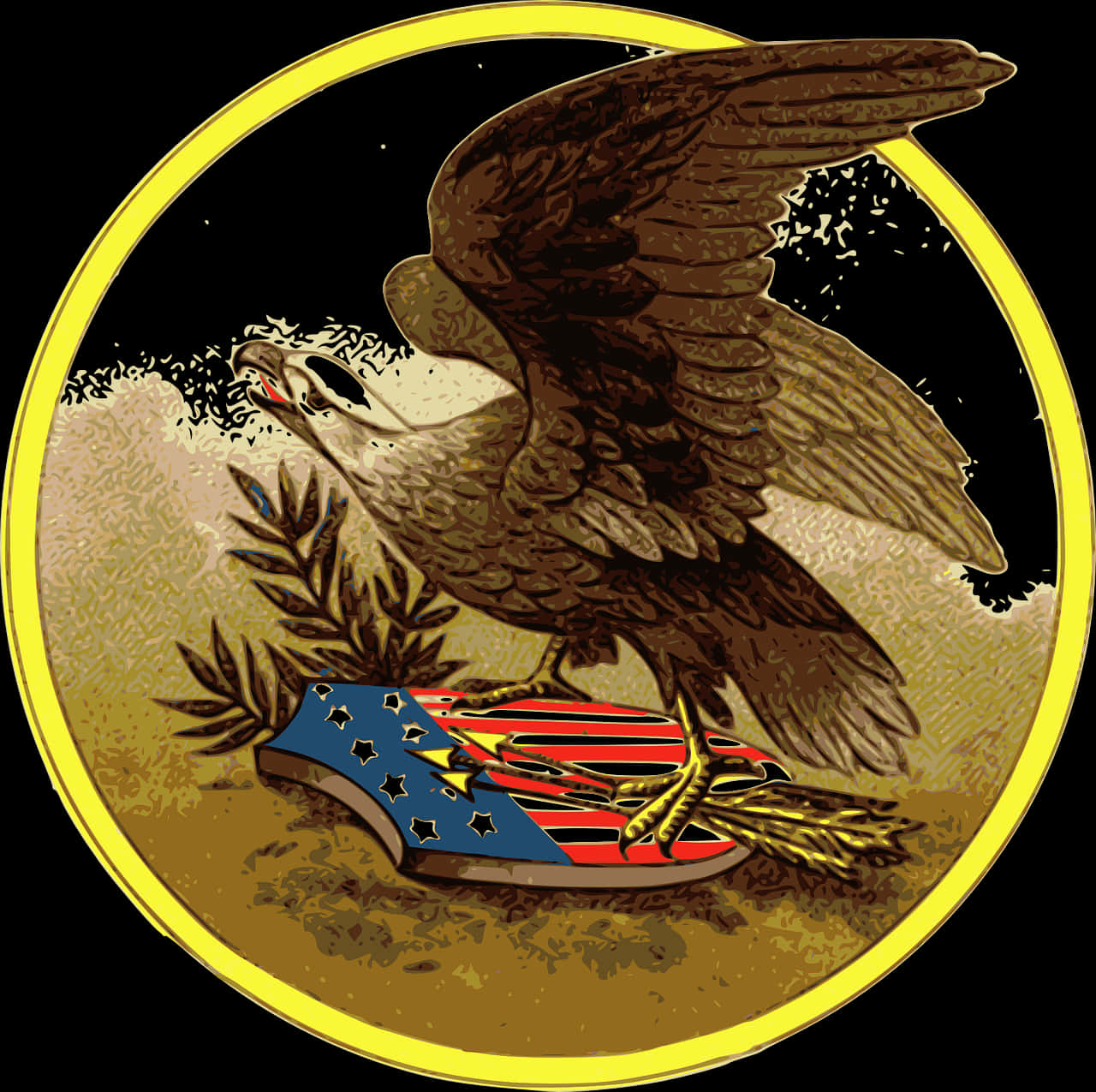 American Eagleand Flag Emblem PNG image