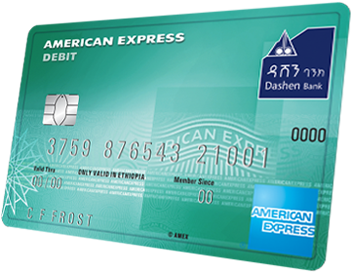 American Express Dashen Bank Debit Card PNG image