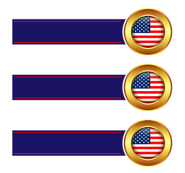 American Flag Banner Design PNG image