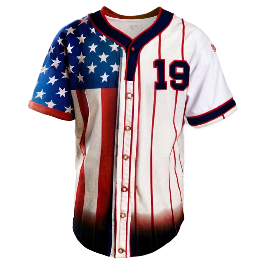 American Flag Baseball Jersey Png 06282024 PNG image