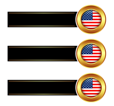 American Flag Buttons Banner Design PNG image