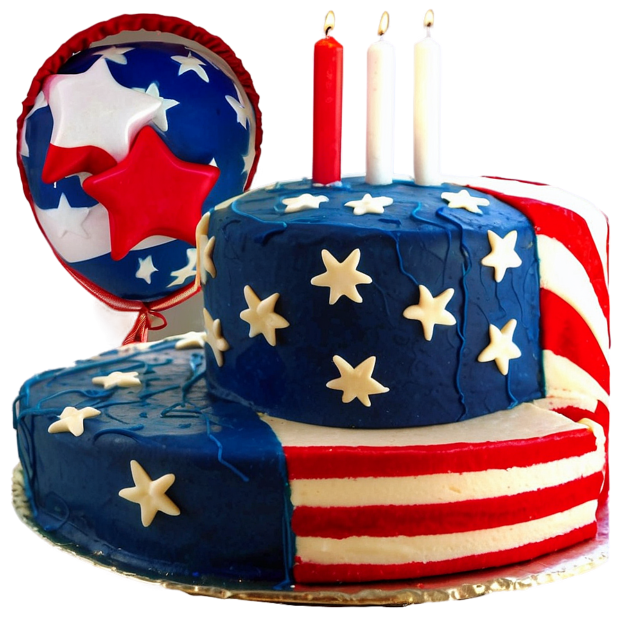 American Flag Cake 4th Of July Png Jfn PNG image