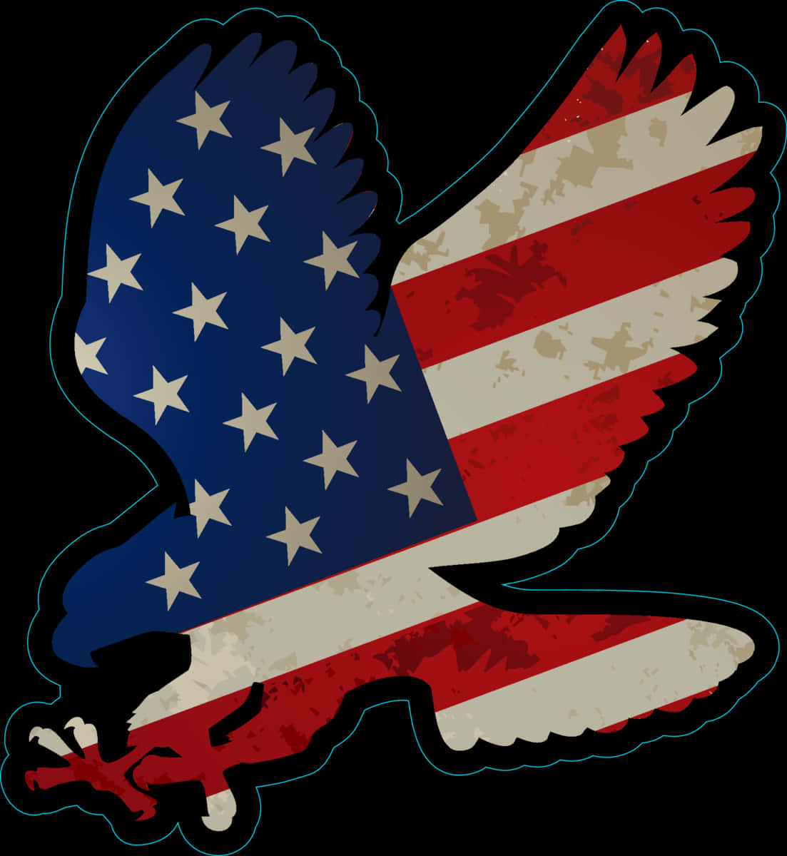 American Flag Eagle Silhouette PNG image