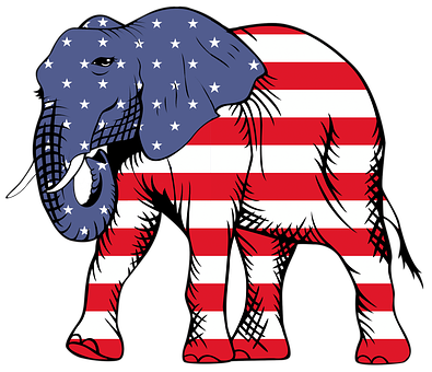 American Flag Elephant Illustration PNG image