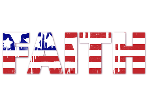 American Flag Faith Text PNG image