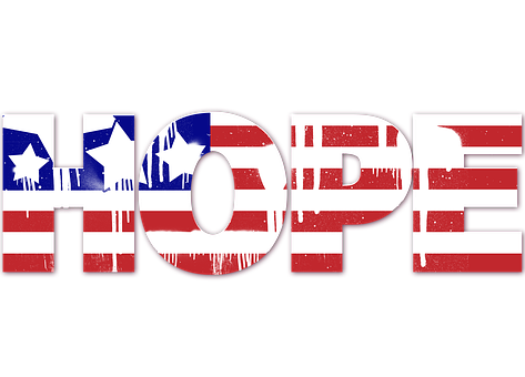 American Flag Hope Text PNG image